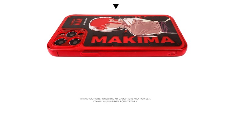 マキマ かわいいアニメiphone12/11スマホケース赤いカバーMakima漫画チェンソーマンiPhone 13 Pro/14半透明