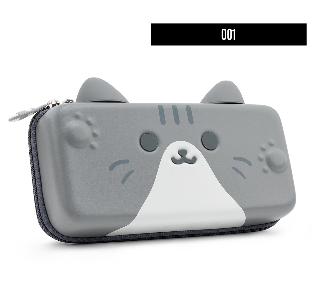 可愛い猫Switchカバー持ち運びケーススイッチ カバーねこ犬 軽量 グレー ピンク イエローいぬ