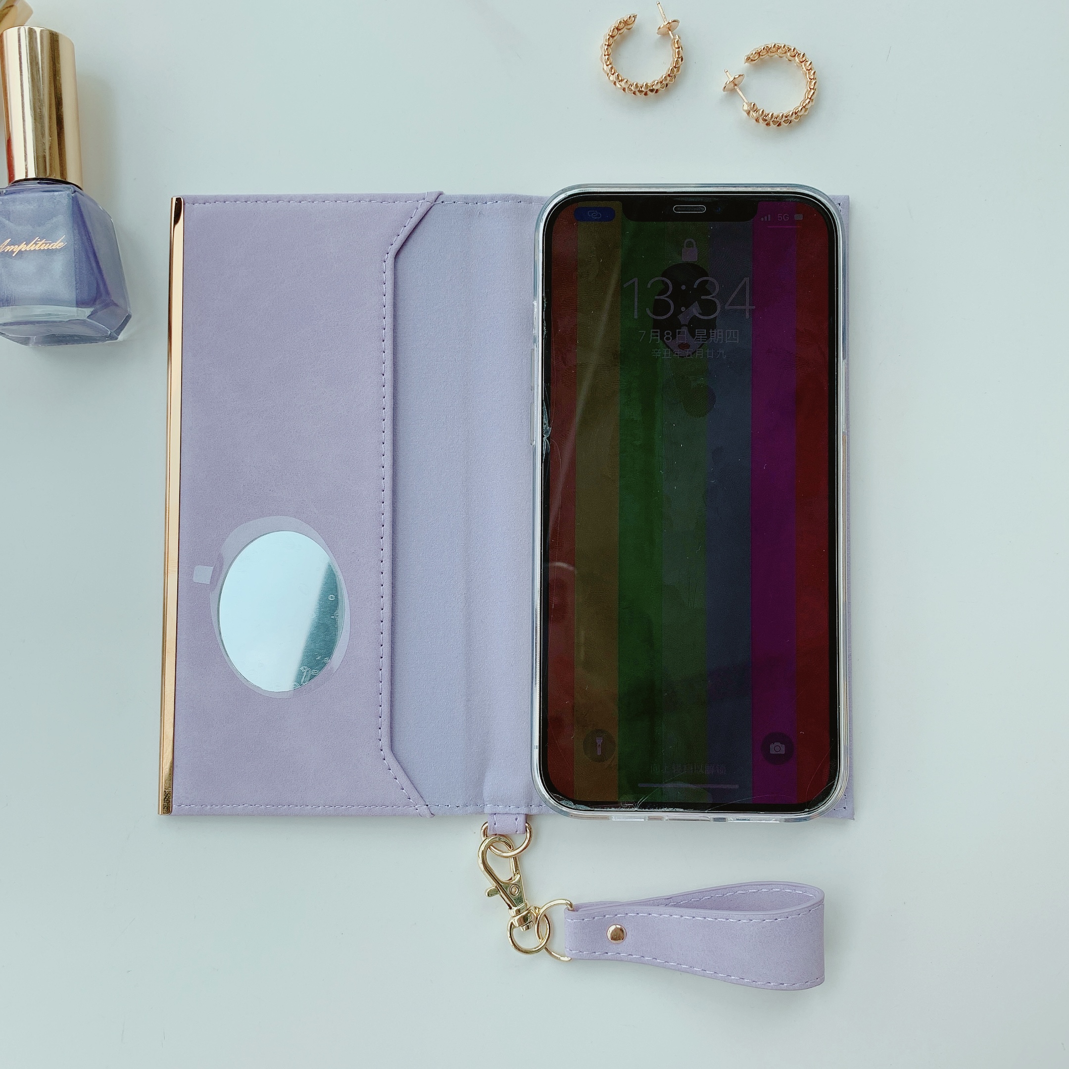 レザー紫グリーン灰色シンプル手帳アイフォン14 Pro Max/14/13proスマホケースiPhone12薄型ストラップ付きカード入れ女子エレガント