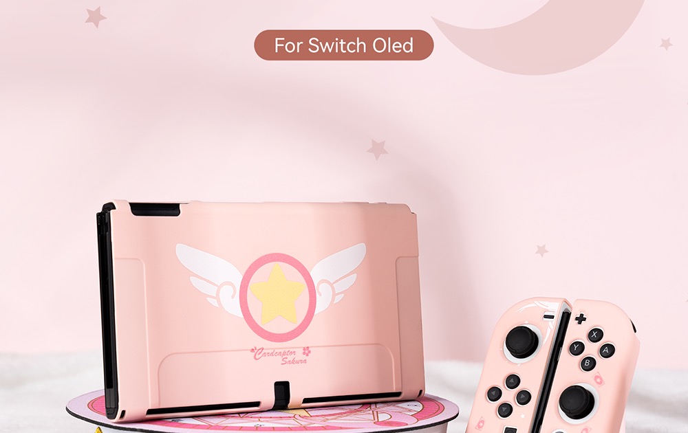 Switch有機ELカバーかわいいカードキャプターさくらピンク色ソフトケース超薄型保護ケース一体耐衝撃Switch Oled