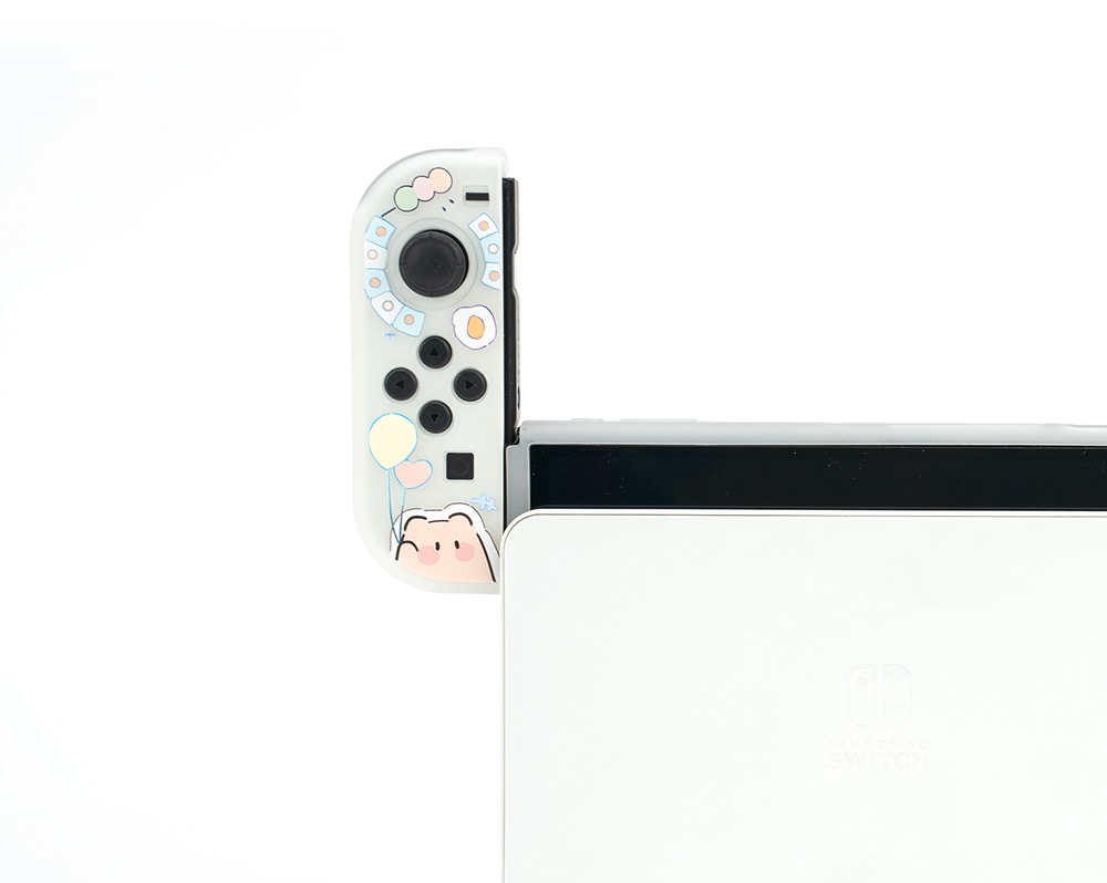 可愛いグレー色Switch 保護ケース傷防止ねこイエロー スイッチ ライト ソフト