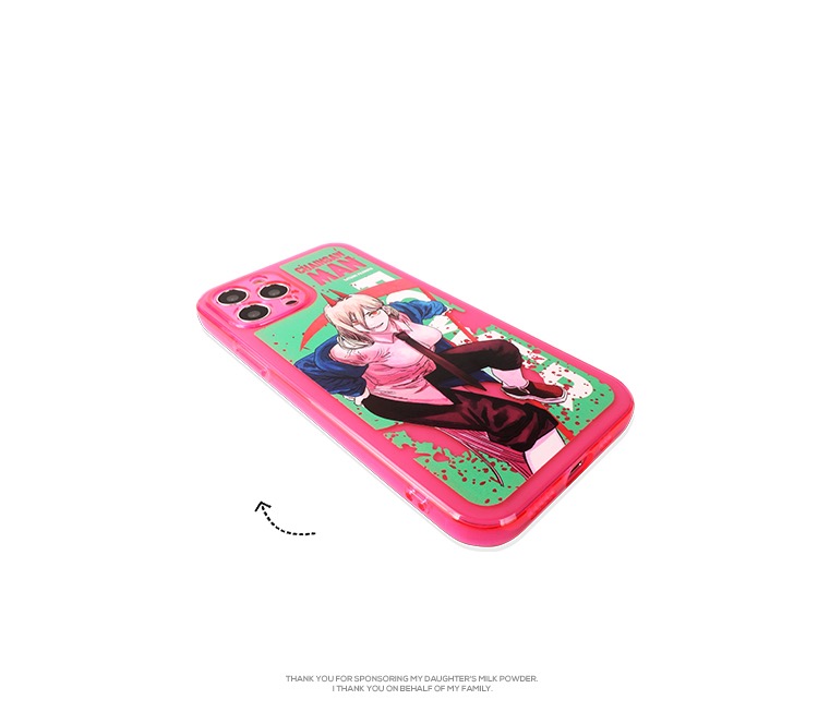 アイフォン11ケース可愛いパワーiphone12/14plus/13pro薄型ケース血の魔人ピンク色