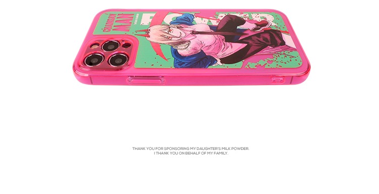 パワーiphone12/14plus/13pro薄型ケース血の魔人ピンク色デンジのバディiPhone 14 Pro Maxケース キャラクター