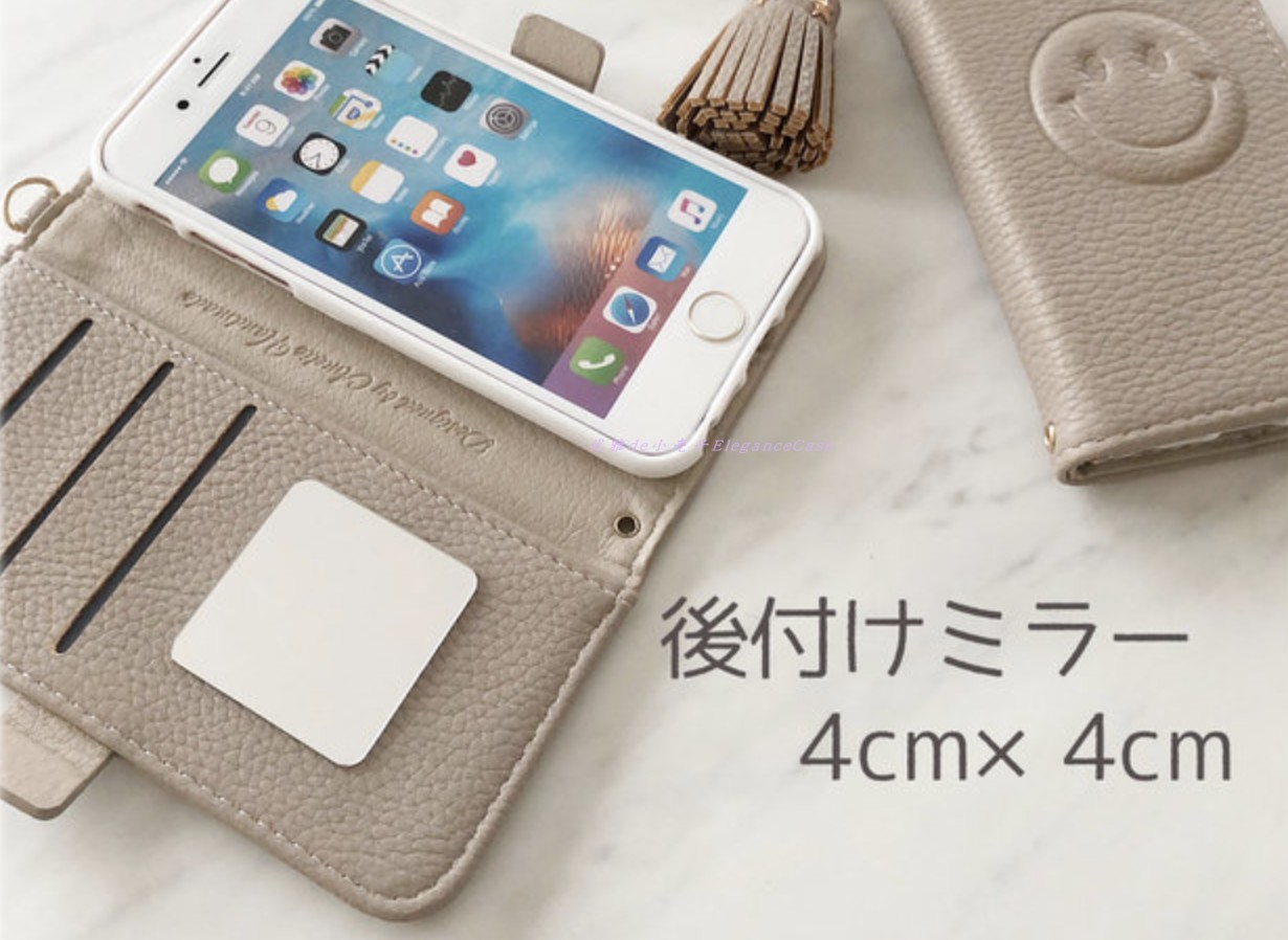 手帳型13PRO/13/8Plus花柄フワラー カード収納パープルカラー