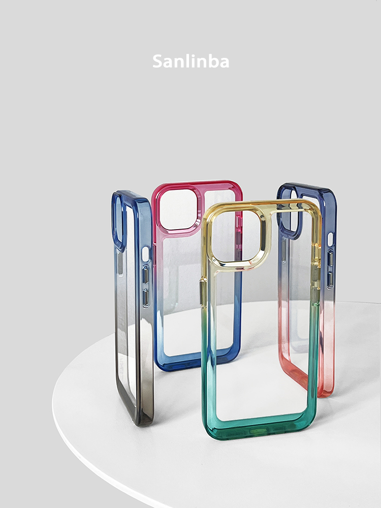 マカロン色ケース透明シンプル可愛いアイフォン14ProMax/14/13promaxグラデーション色クリアスマホケース耐衝撃iPhone13アクリル樹脂