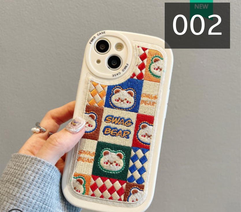 アイフォン12/13proスマホケース可愛いクマiPhone 14/14pro女子ウサギx/xr刺繍 キット熊 兎ペア携帯カバーiPhone 14 Pro Maxペア