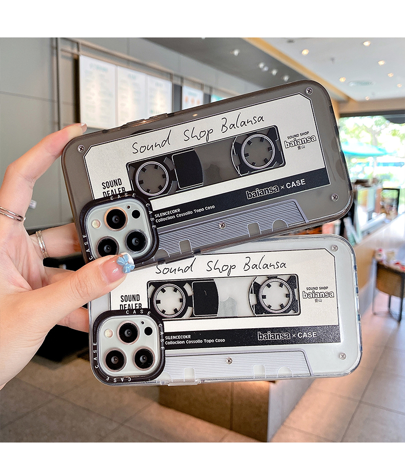 耐衝撃おしゃれクラシック磁気テープiphone12/13/14 Proケース面白いレトロ11テープ磁気録音アイフォン14 Pro Max