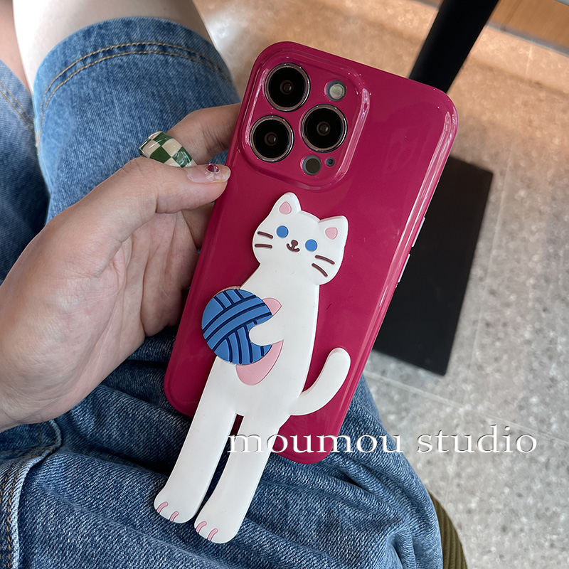 長い足スタンド11ケース卓上スタンドiphone12ケース13promax可愛い猫ねこ柄