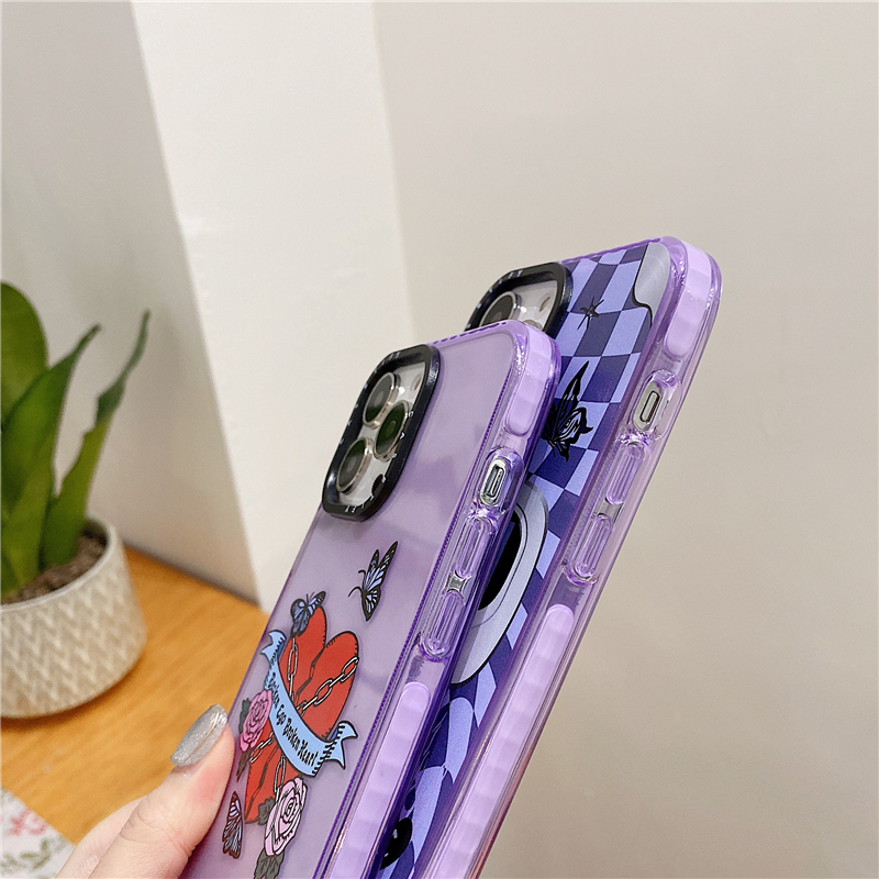 パープル色スマホケース アイフォン12ケース紫色iPhone 14 Pro Max/11ハート柄 蝶 薄型カバー半透明オリヴィアロドリゴ グッズ