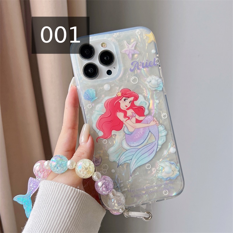 リトル・マーメイドiphone14promaxケース ストラップ付きアイフォン13/11/14proケース