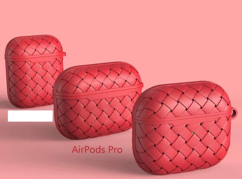 シンプル単色airpods第三世代編み模様 レザー調AirPods pro2エアポッズプロ ケース1/2/proソフト