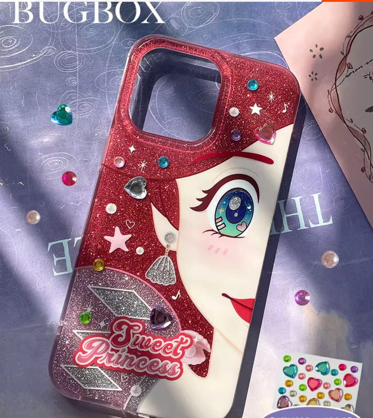 赤髪iPhone 15 Pro/15ケース キラキラ人魚姫アイフォン15 Pro Max/14pro/14plus