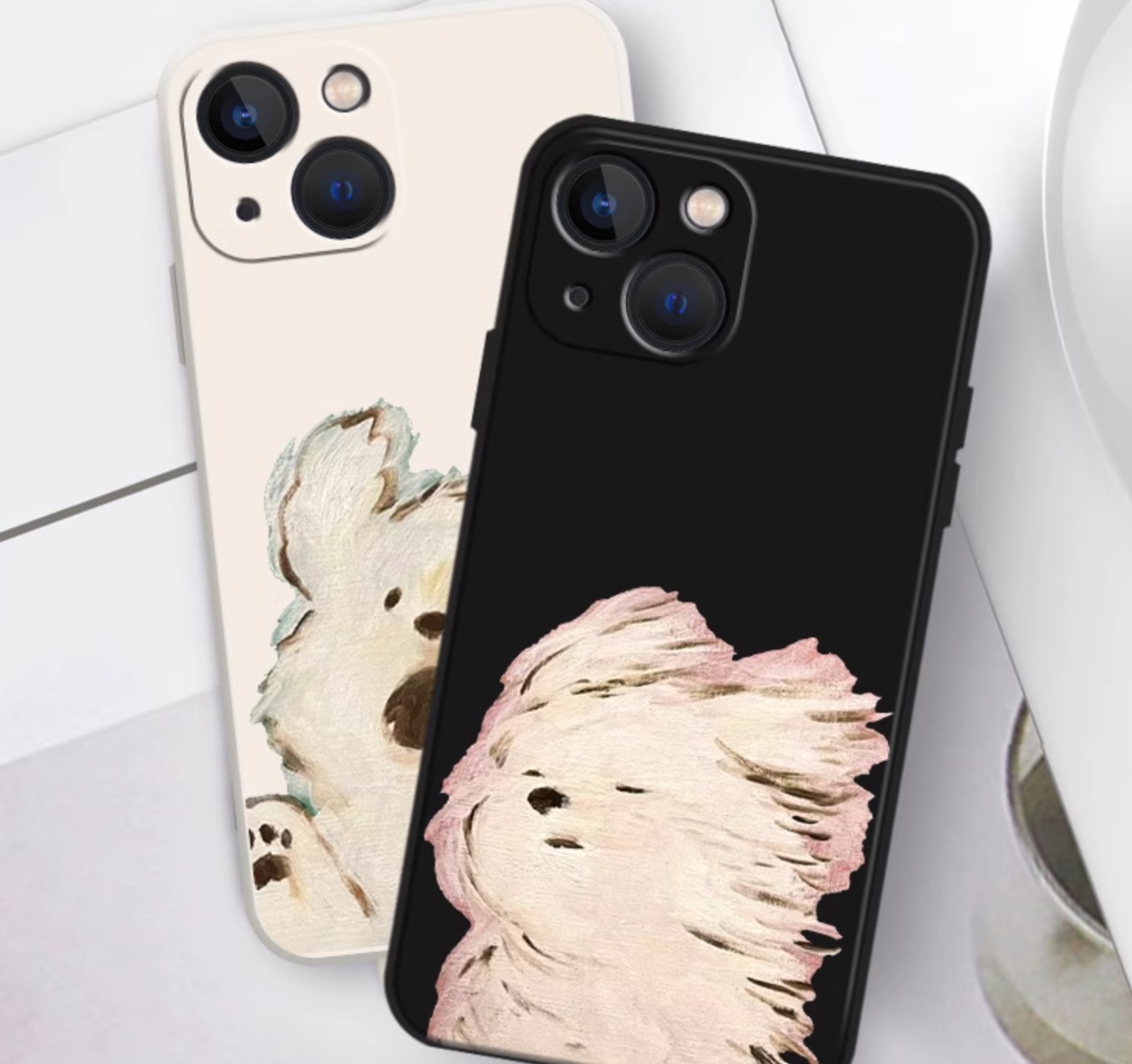 可愛い犬スマホケースiPhone 15 Pro/14/15イヌ油絵iphone13ケース薄型いぬドッグ12mini携帯カバー動物