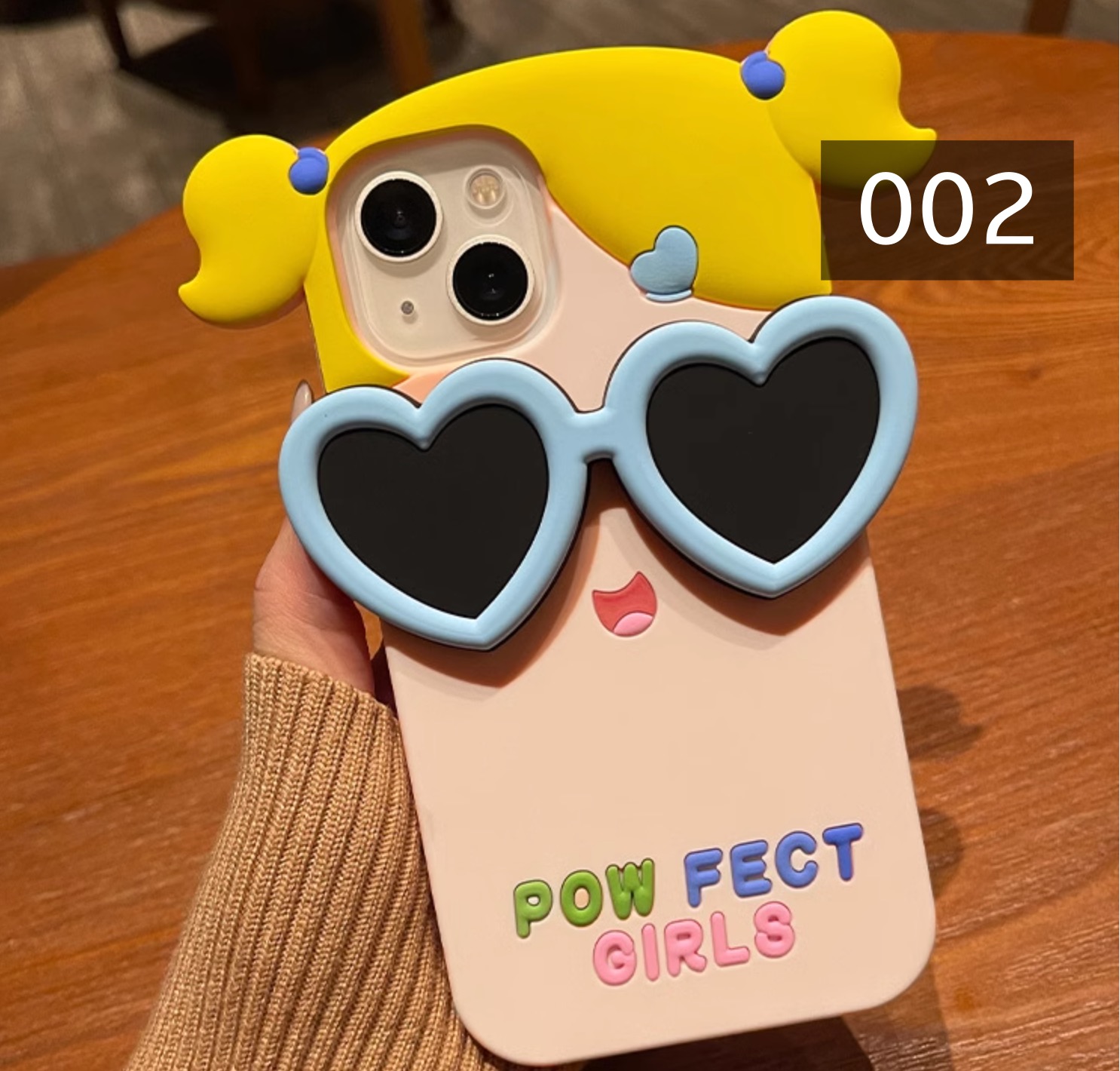 パワーパフガールズ可愛いソフトシリコンiPhone 15 耐衝撃立体アイフォンiphone14promax