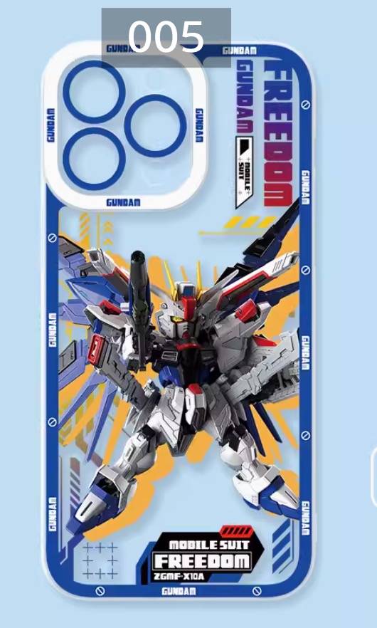 iphone13/15pro/12Freedomガンダムxr透明クリア個性的ソフトケースかっこいいフリーダムガンダム