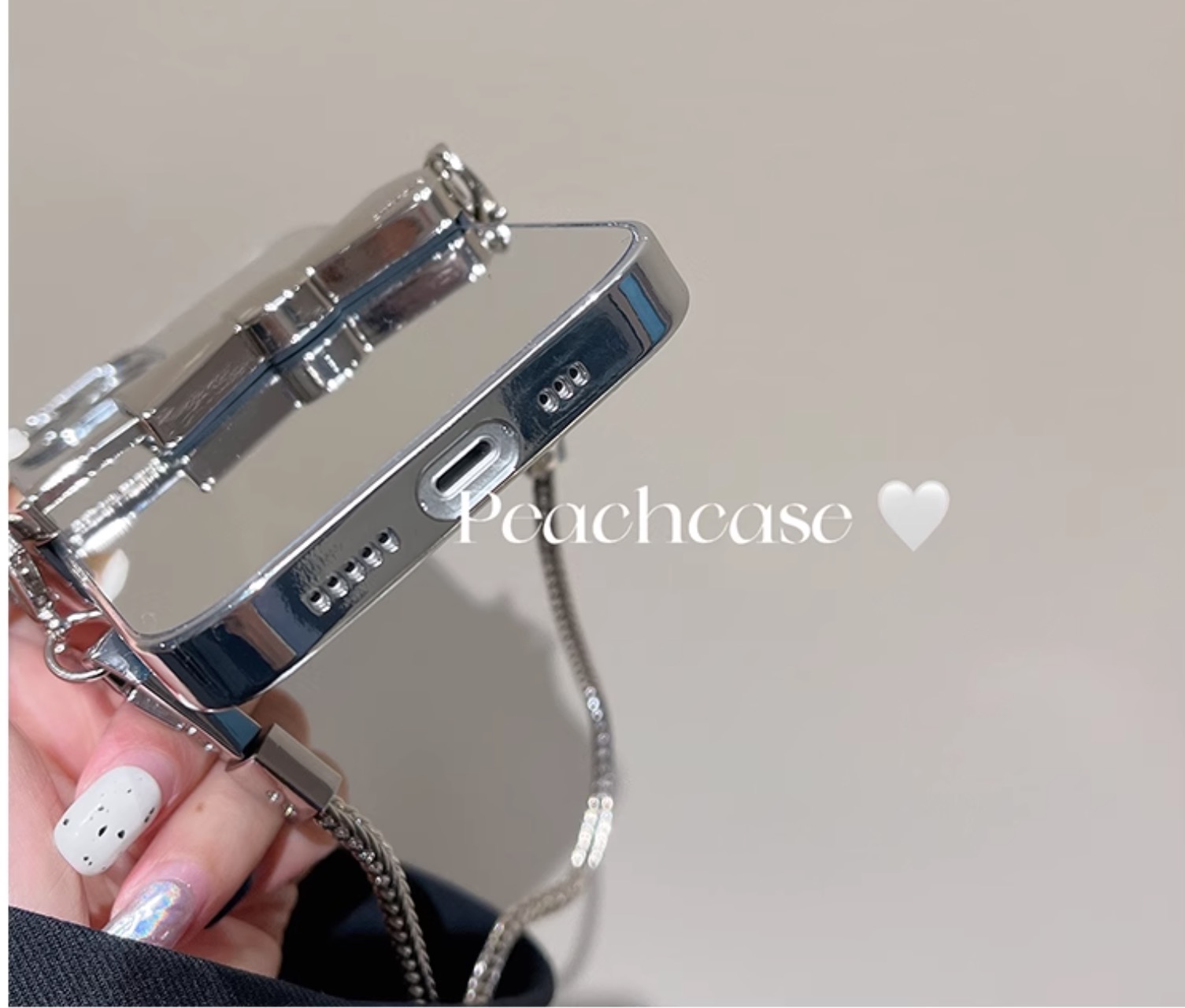 反射ミラー15/14pro/11ケース12リボン13pro女性14pro高級耐衝撃スマホケース便利チェーン付き