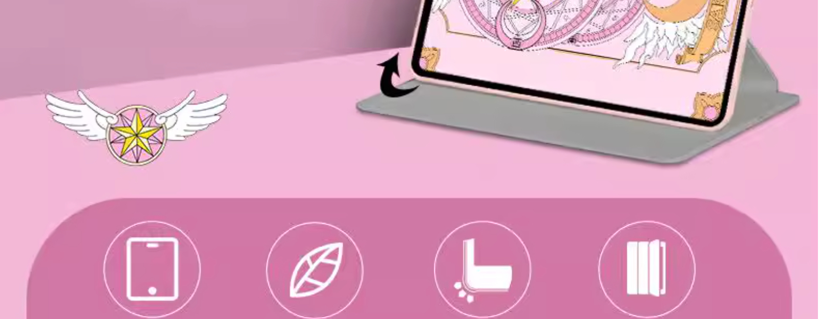 720°回転できるアイパッドケースipad9保護ケース魔法陣ipad10三つ折りタブレットケースair5/4/3ハードケース