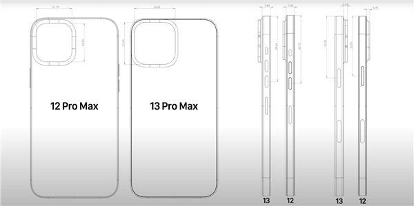 iPhone 13のデザイン画像が公開、厚みが増加、バッテリー容量が拡大！