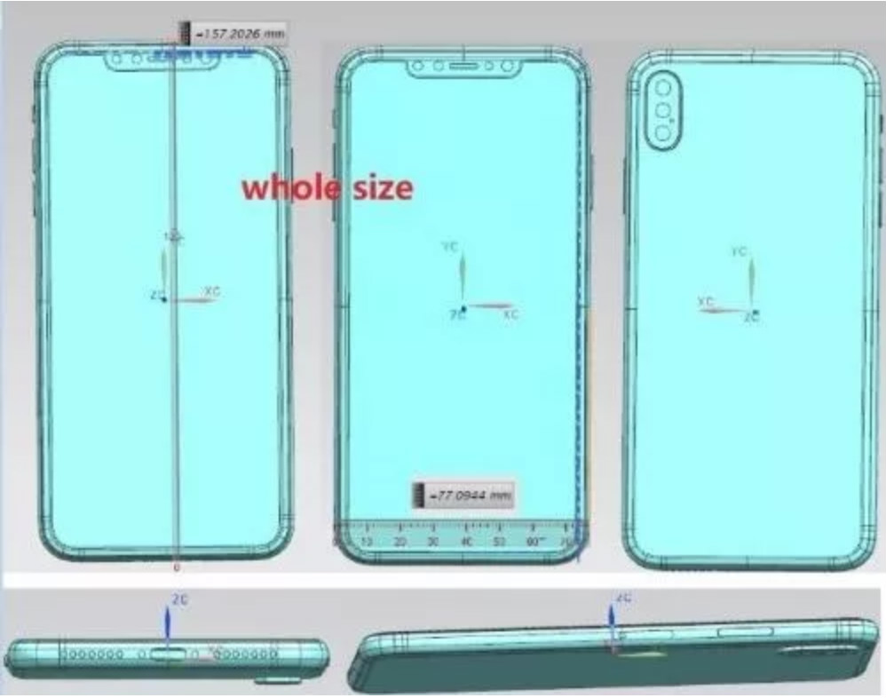 iPhone X Plus設計図リークが流出：トリプルカメラが搭載！